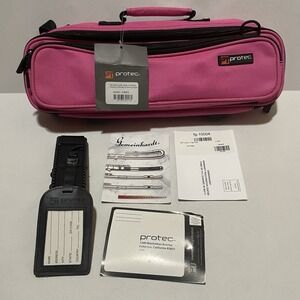 NWT PT Protec Deluxe Flute Case‎ Cover With Piccolo Pocket Pink Fuchsia